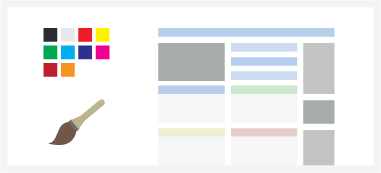 Custom branding options showing colours, logos, and terminology for different workspaces